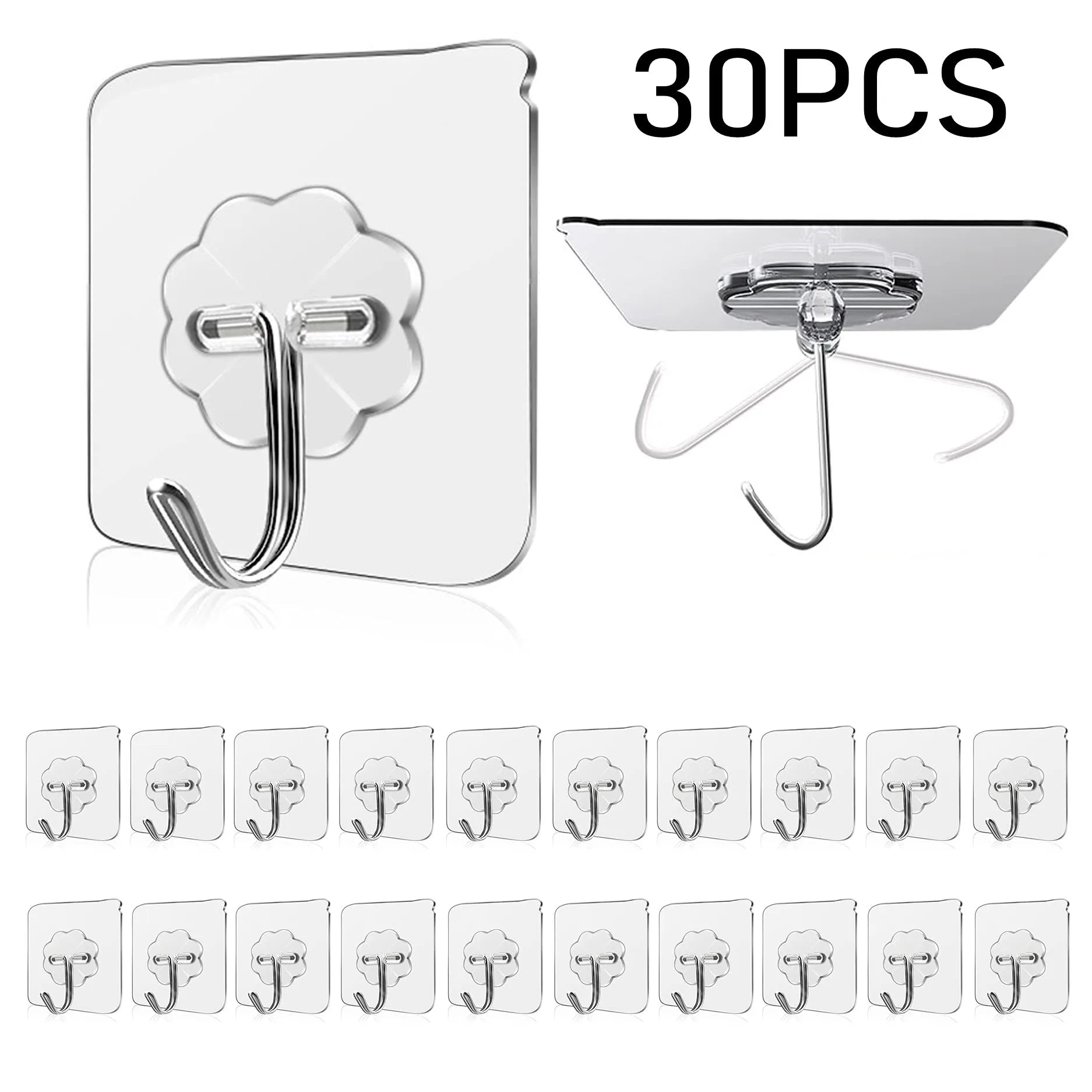 Crochets muraux étanches et résistants à l'huile, crochets adhésifs pour cuisine, salle de bain, porte de douche, mur extérieur, porte auto-adhésive
