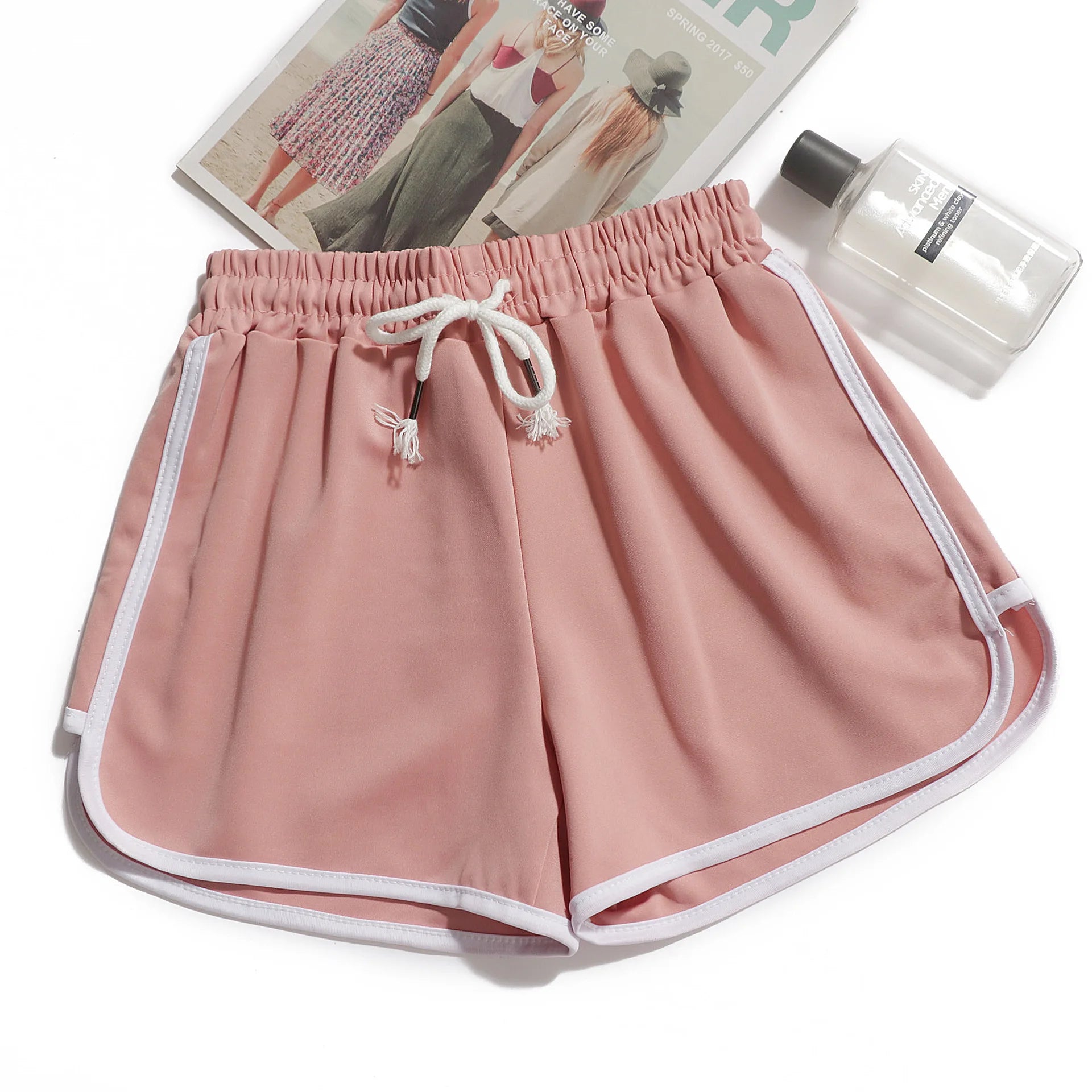1 short décontracté d'été pour femme, couleur unie, short de sport pour fille, short de yoga taille moyenne pour femme, short ample pour étudiante S-3XL
