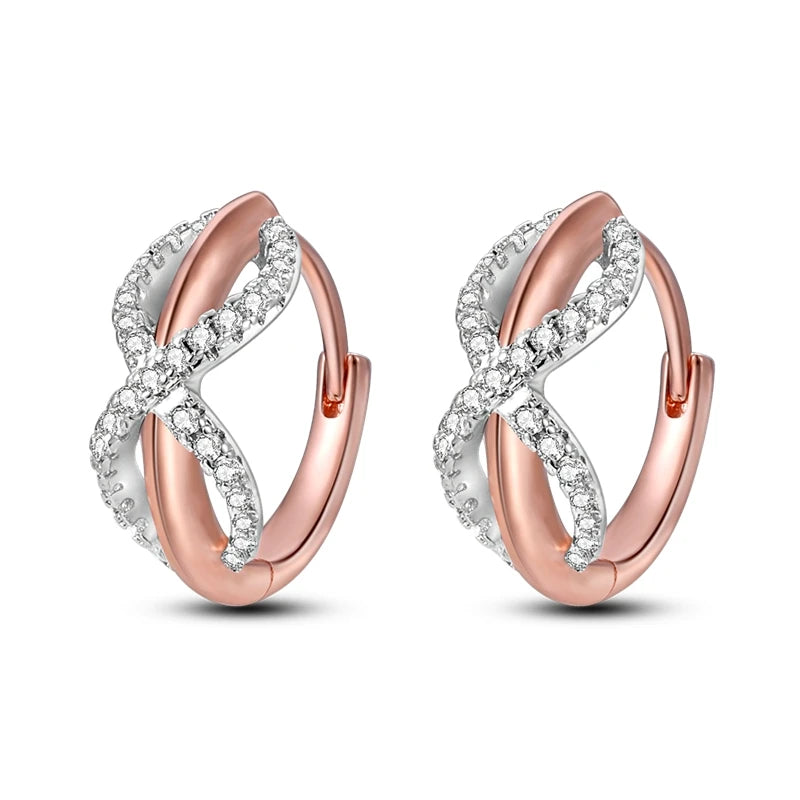 925 Silver Hoop Earring For Woman Rose Gold Yellow Pendientes Original Minimalist Earring Jewelry