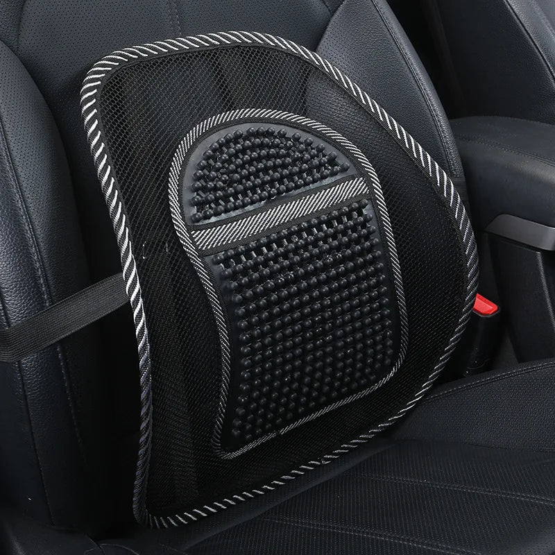 Coussin de soutien lombaire universel pour voiture, en bambou, rafraîchissant, avec billes de massage, respirant, pour siège auto et soutien lombaire