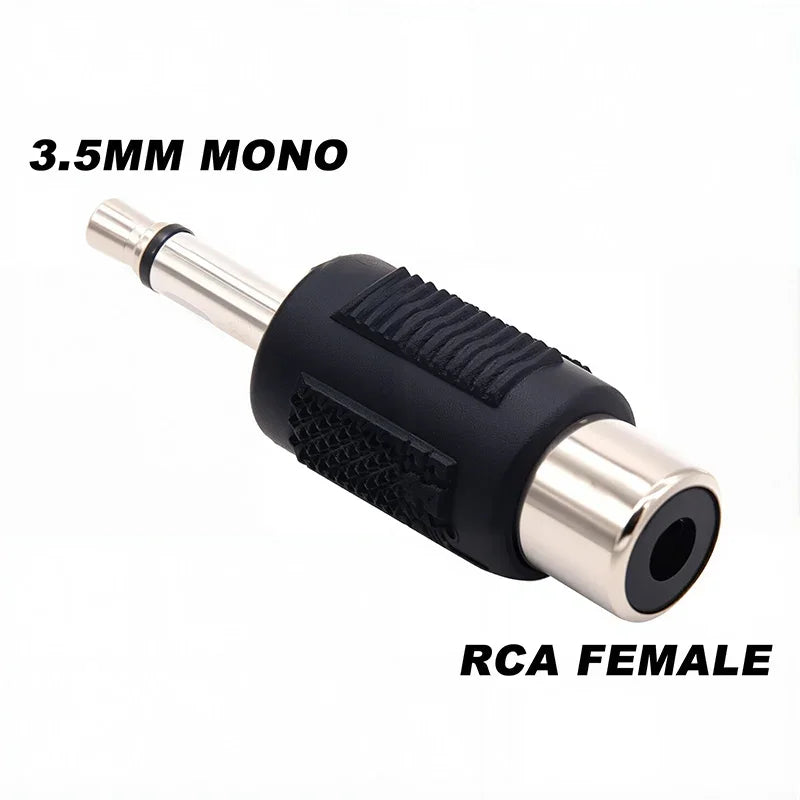 5 Pcs Adaptateur Audio Mono Stéréo 6,5/6,35 mm Interconnexion TS Fiche Mâle 1/8" 1/4" vers Connecteur Femelle RCA Convertisseur Haut-parleur
