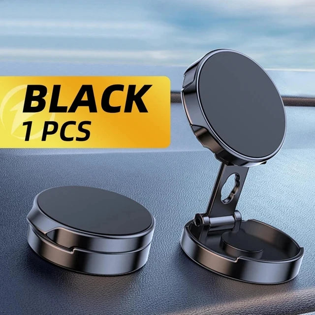 Support de téléphone portable magnétique rond pliable pour voiture, rotatif à 360 degrés, aimant puissant pour iPhone et Samsung