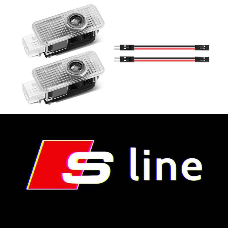 Lampes de projecteur LED de bienvenue pour portière de voiture Décoration pour Audi Sline A3 A1 A4 A6 B8 A5 B7 C7 A7 A8 B9 B6 C6 Q2 Q3 Q5 Q7 Q8 TT R