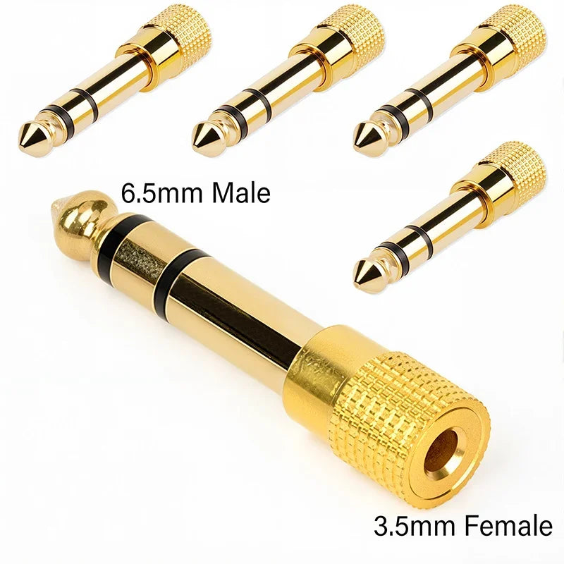 5 prises mono stéréo 3,5 mm 6,35 mm vers adaptateur de connecteur jack audio 3,5 mm 6,5 mm pour haut-parleur