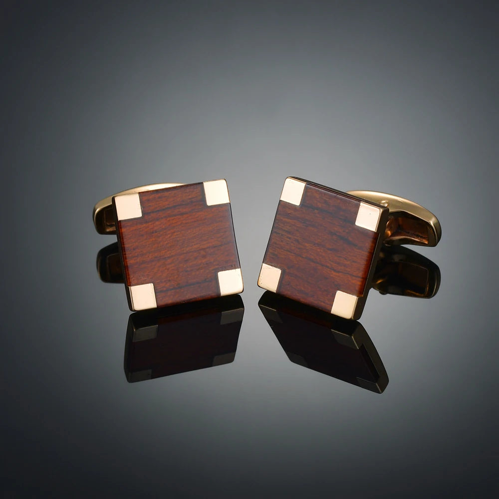Boutons de manchette de qualité en tissu avec motifs de fleurs et de cheval doré, gemelos pour chemise française