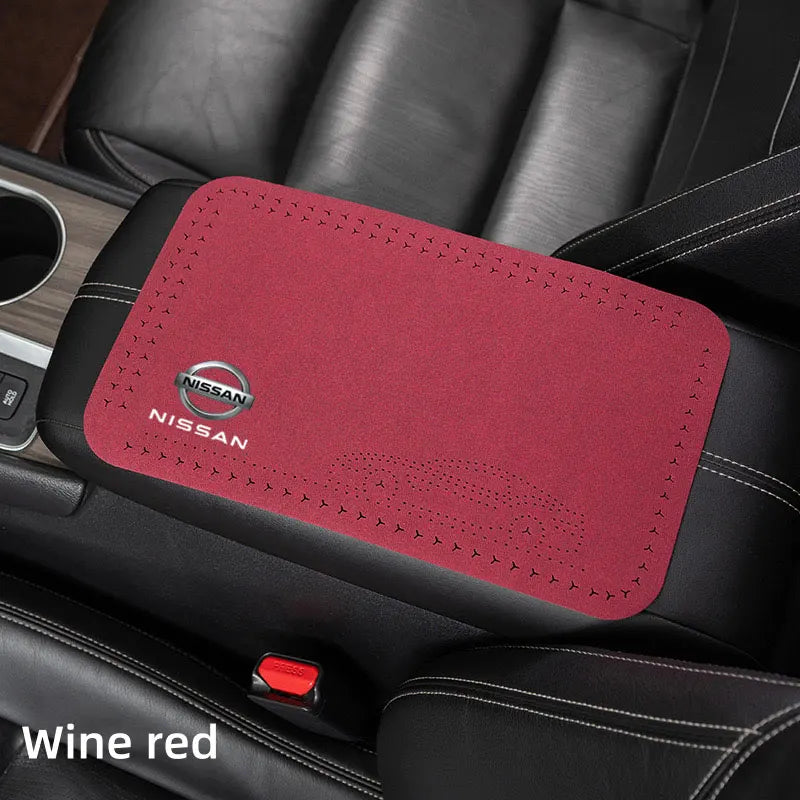 Leather Car Armrest Box Height Pad Universal Leather Armrest Cushion For Nissan  X-Trail Qashqai Micra NOTE Patrol Pulsar NISMO