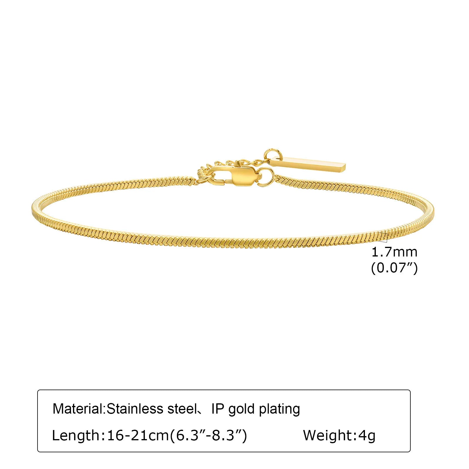 Bracelet chaîne en acier inoxydable pour femme, bracelet ajustable maillons trombone torsadés plaqué or 18 carats, bijoux superposables épais