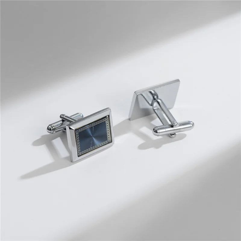 1 Paire Boutons De Manchette Carrés En Cuivre Et Pinces À Cravate Pour Hommes, Cadeaux De Mariage De Luxe, Bijoux De Mode, Poignets Pour Hommes