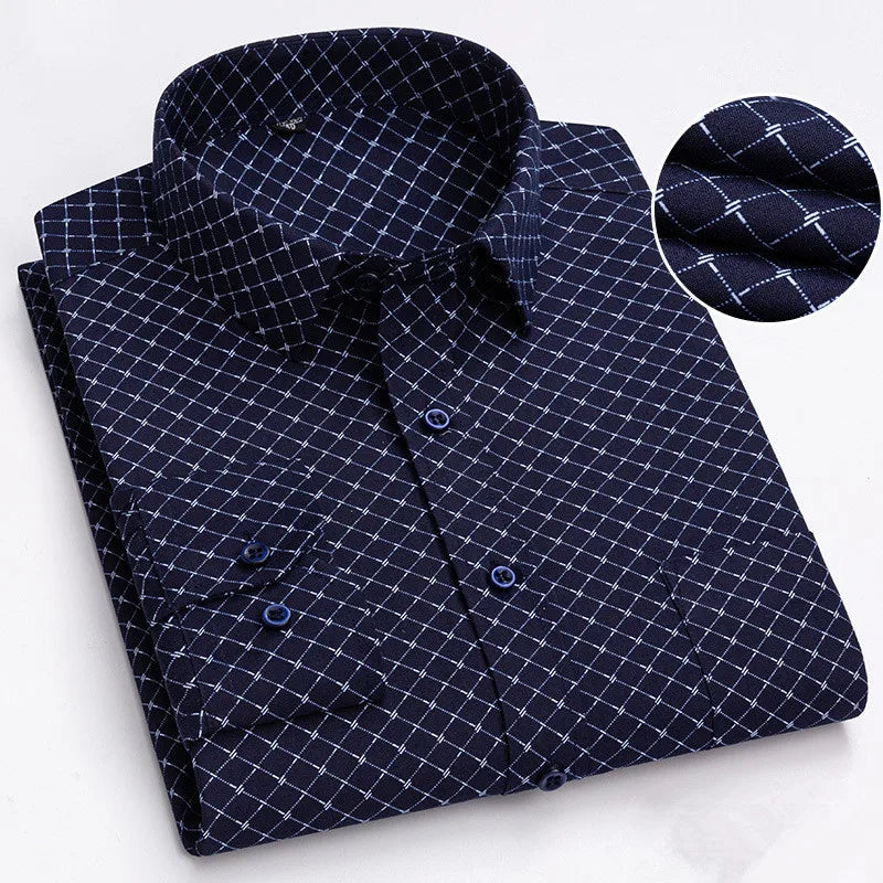 BAMBOOPLE Chemises à manches longues décontractées pour hommes, imprimé tendance, coupe standard, boutonnées, douces, pour homme, bureau, affaires, nouveau choix AE