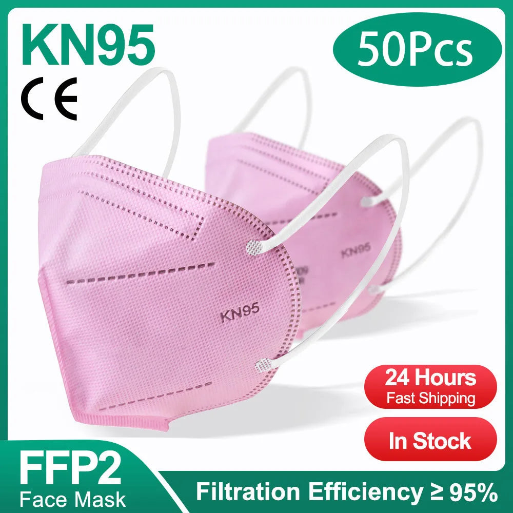 10-200 Masques FFP2 KN95 Mascarillas Masque facial KN95 Filtre 5 couches Mascarillas quirúrgicas homologuées Masque FFP2 noir réutilisable