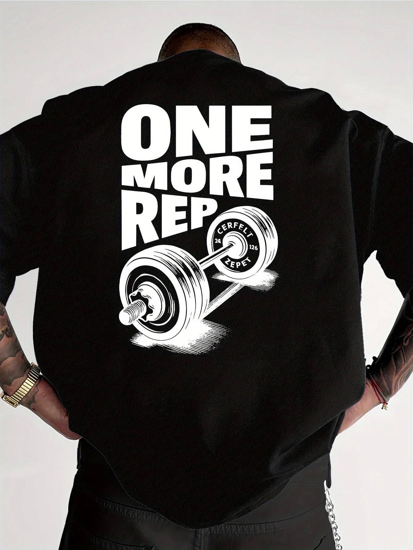 T-shirt Homme Vintage Drôle Gym Entraînement UNE RÉPÉTITION DE PLUS Musculation Femme Streetwear Coton T-shirt Oversize Manches Courtes Haut Ample