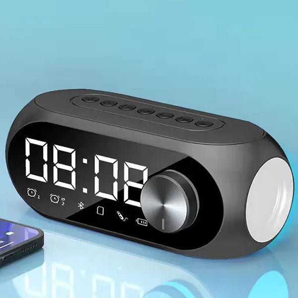 Radio-réveil FM Haut-parleur Bluetooth Subwoofer portable Caixa De Som Boîte sonore Musique sans fil Mini Woofers Colonne lumineuse Bocina