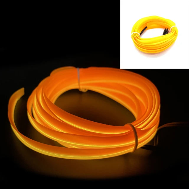 Fil EL de voiture Lumière LED Ambiance intérieure Bande LED Éclairage néon Guirlande Corde Fil Tube Décoration Tube flexible Couleurs LED Auto