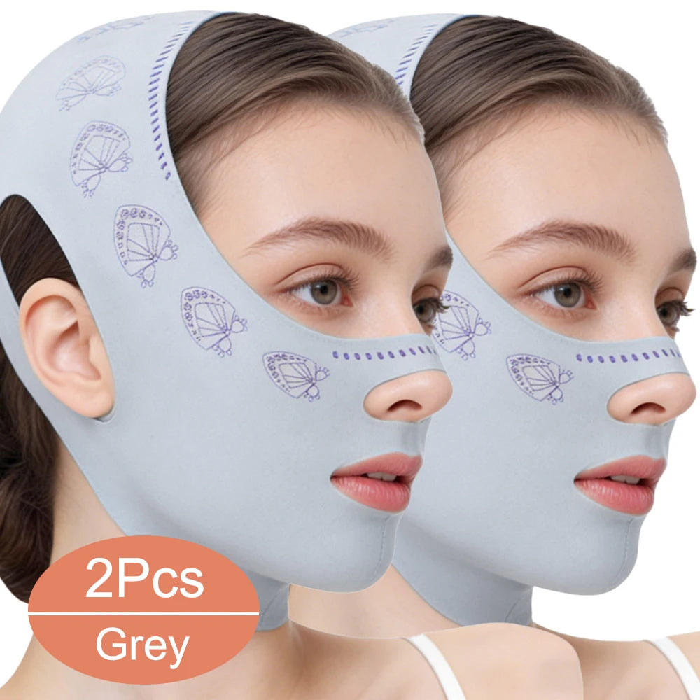 Masque liftant visage V-Line, sangle de menton pour dormir, sangle amincissante visage V-Line, réducteur de double menton et exerceur de mâchoire