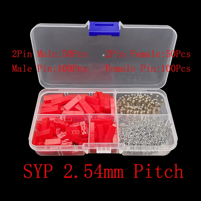 1 boîte JST SH 1,0 / 1,25 mm / PH 2,0 / SM/SYP/XH 2,54 mm / VH 3,96 mm Kit de connecteurs JST Mâle/Femelle avec boîtier et broches