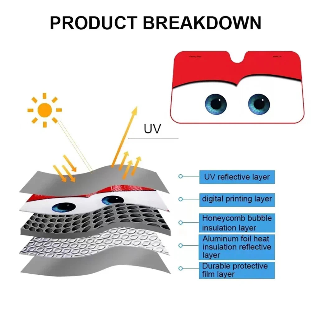 Protection Solaire Voiture 4 Couleurs Pare-soleil Chauffant pour Pare-brise Couverture de Vitre de Voiture Pare-soleil Voiture Visière Auto Housse de Voiture