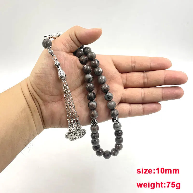 Tasbih Natural flame stone islamic gemstone bracelet turkish prayer beads Ramadan Arabic Accessories Eid gift misbaha