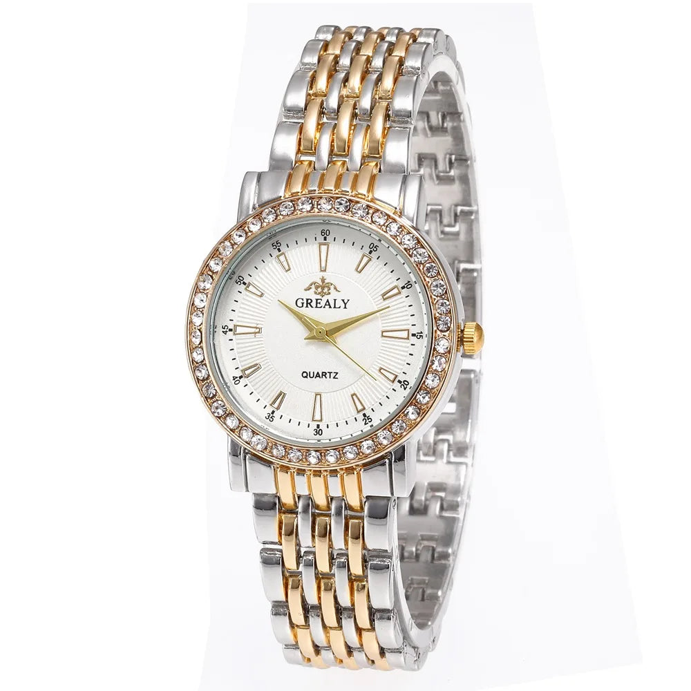 Nouvelles montres décontractées pour femmes, montre de mode de luxe pour amoureux, montre à quartz en acier inoxydable avec strass, cadeau pour hommes et femmes, montre-bracelet d'affaires