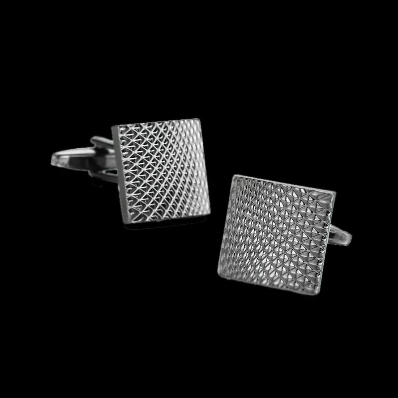 XKZM Nouvelle marque de bijoux de luxe Boutons de manchette carrés gravés au laser en métal Boutons de manchette pour chemises d'hommes Livraison directe