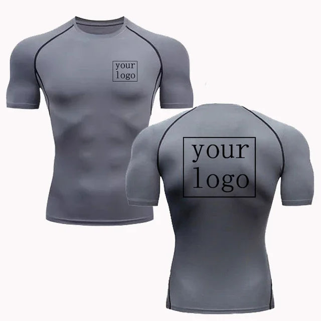 Nouveau T-shirt de compression personnalisé Votre logo Design Top Hommes Femmes Imprimer Design Original T-shirts Course Entraînement Gym T-shirt Séchage Rapide