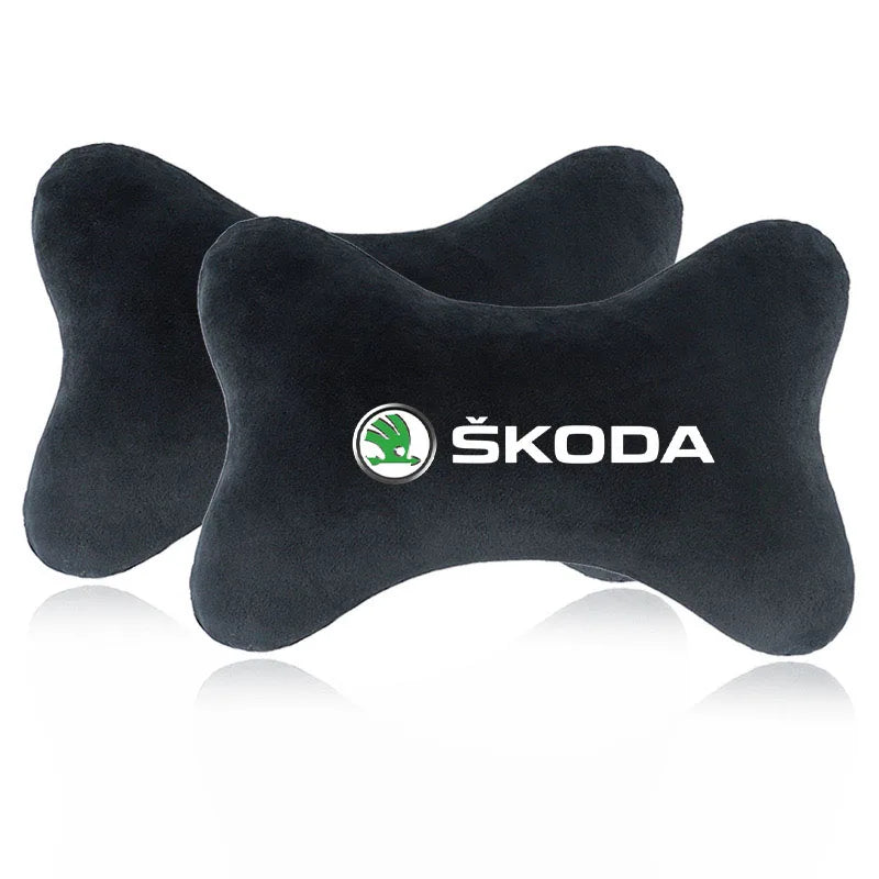 Pour Skoda Rapid Kodiaq Superb Fabia Octavia A7 Kamiq Yeti Appui-tête de voiture Support cervical Oreiller doux Accessoires automobiles