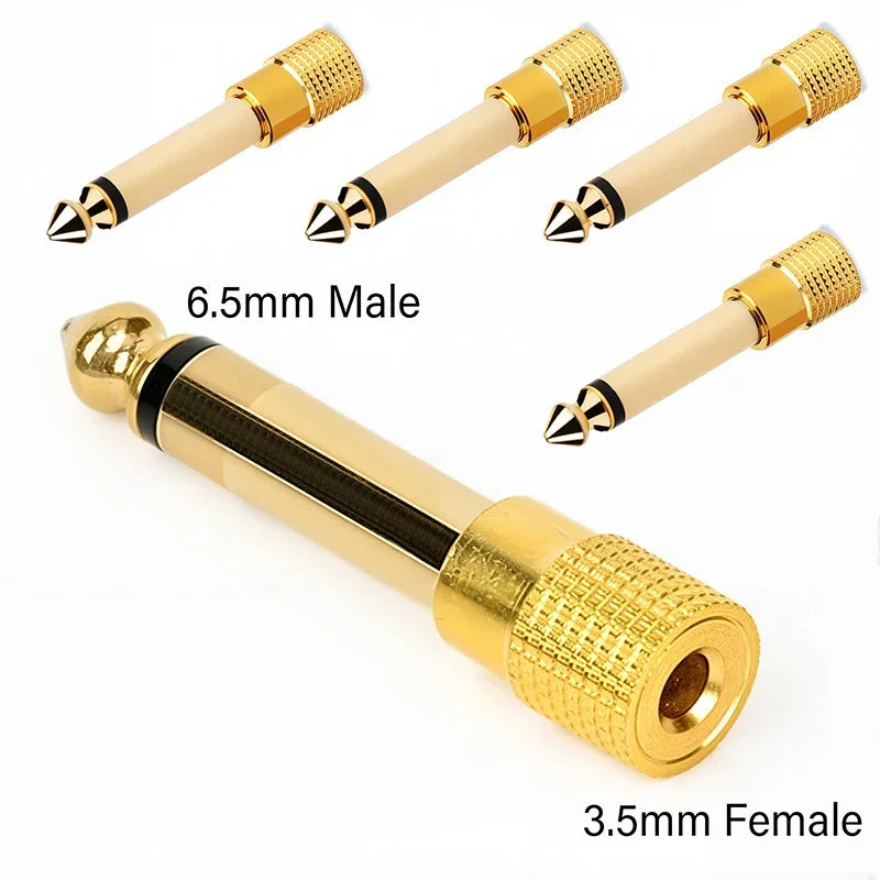 5 prises mono stéréo 3,5 mm 6,35 mm vers adaptateur de connecteur jack audio 3,5 mm 6,5 mm pour haut-parleur