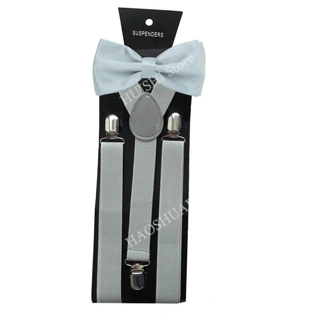 Ensemble Bretelles et Nœud Papillon en Promotion pour Hommes Femmes Garçons Fête Mariage – Bretelles Y-Back Chemise Nœud Papillon Papillon Accessoires de Costume Cadeau