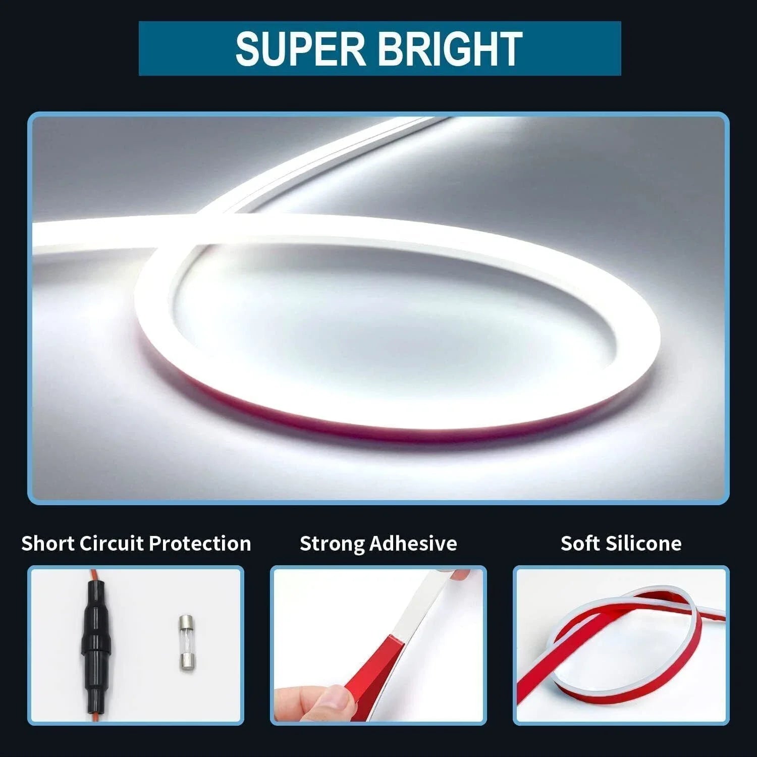 Bande lumineuse LED de 180 cm pour capot de voiture, éclairage de capot de moteur, feux de jour DRL LED, bande flexible étanche, accessoires de décoration de voiture.