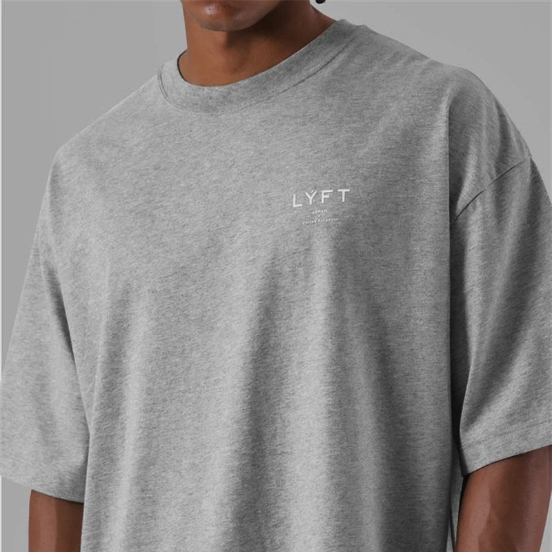 ONE POINT LYFT T-shirt imprimé grande taille homme course sport gym fitness entraînement surdimensionné 100% coton t-shirt homme musculation haut