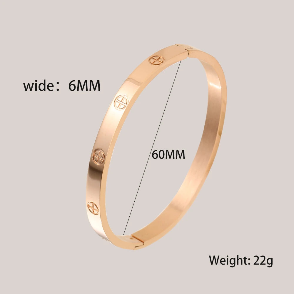 XUANHUA Bracelets Joncs en Acier Inoxydable pour Femmes Bijoux de Mode Breloque Accessoires Bijoux Bracelet en Cristal Aime