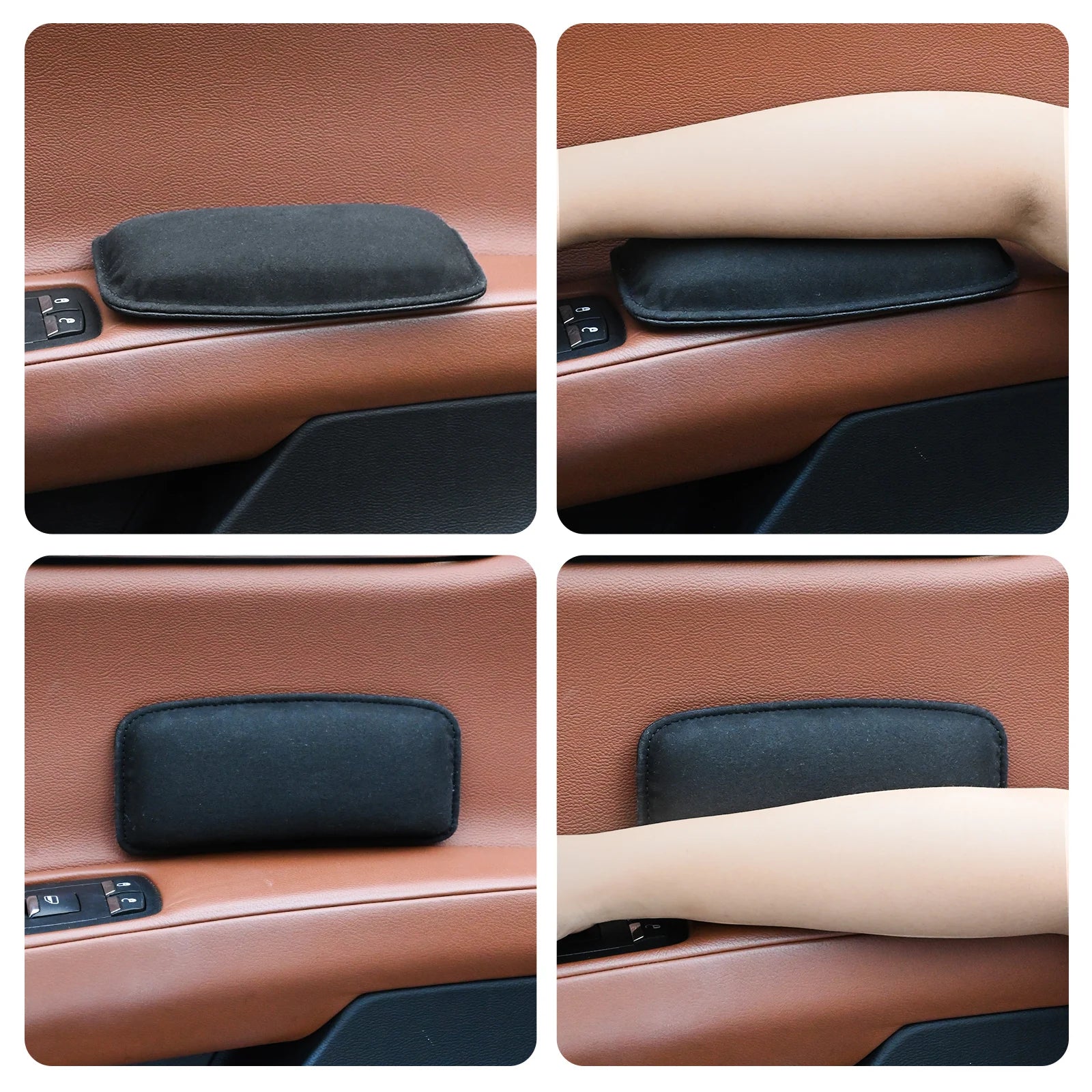 Car Suede Leather Knee Pad Inside Knee Cushion Comfortable Elastic Cushion Memory Foam Thigh Support Interior Accessories Car Su