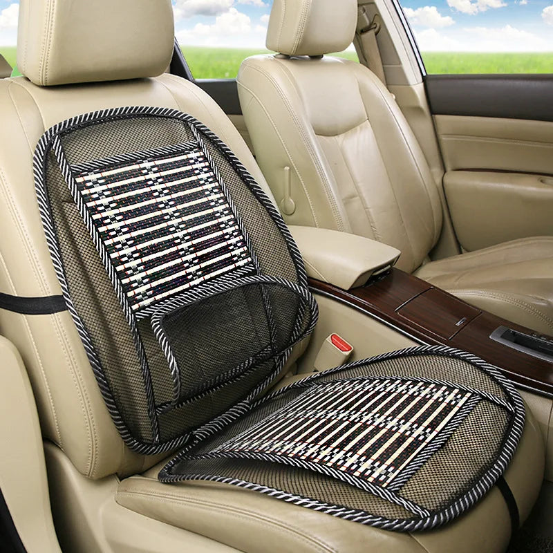 Coussin lombaire respirant en fil d'acier monobloc pour voiture d'été, coussin de massage en fil de bambou pour voiture, double usage maison et voiture