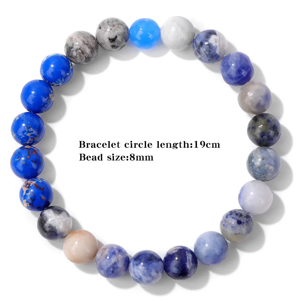 HNSP Bracelet en Perles de 8 MM pour Hommes Femmes Planètes du Système Solaire Chapelet à Main Accessoires Soleil Lune Terre Bracelet Corde