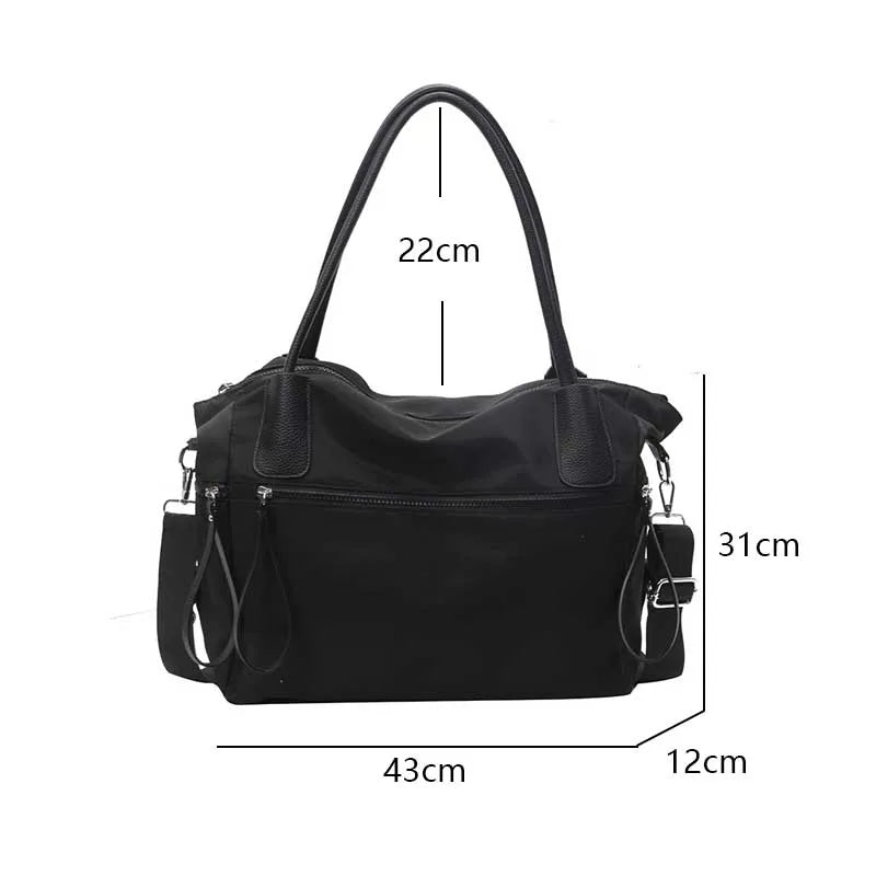 Sac à bandoulière en nylon vintage pour femme, grande capacité, imperméable, sac à main pour les déplacements quotidiens, sacs de voyage, sacs à main pour femme
