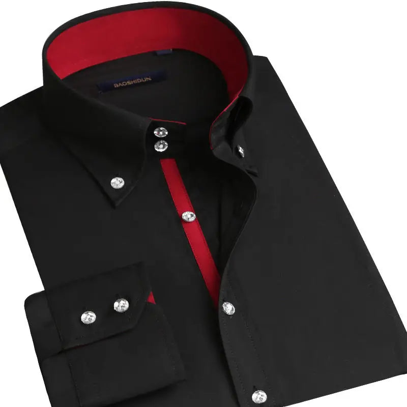 Chemise décontractée à manches longues pour homme, style coréen tendance, boutonnée, col classique, chemise habillée de ville, coupe ajustée, chemise de créateur