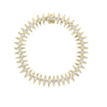 2025 New Fashion Women  Gold Color Bezel Sparking CZ Spiked Charm Tennis Chain Bracelet Rock Punk Cool Jewelry