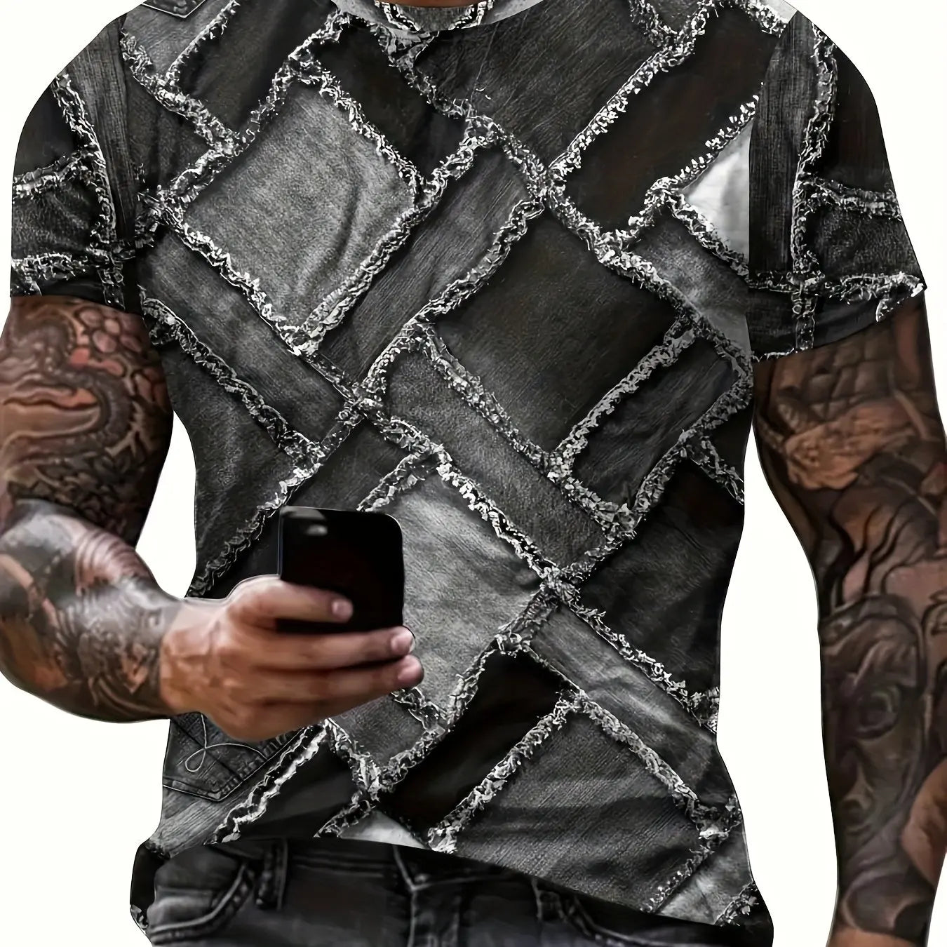 T-shirt graphique homme à col rond avec impression fantaisie, haut d'été à manches courtes pour homme, haut doux, tendance et confortable, vêtements de sport