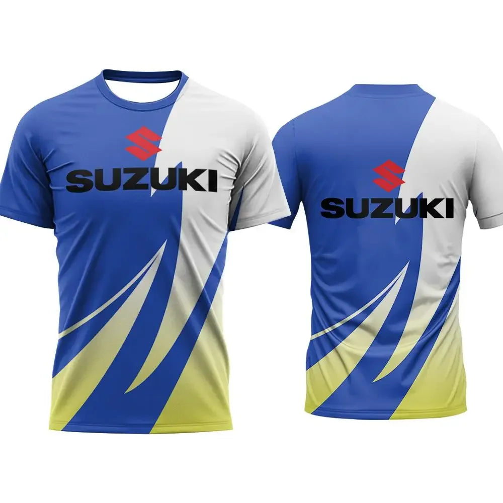 Suzuki Best-selling Trendy 3D Print Men T-shirt Summer Daily Outdoor Sports Fitness Quick-drying Breathable Casual Short Sleeve