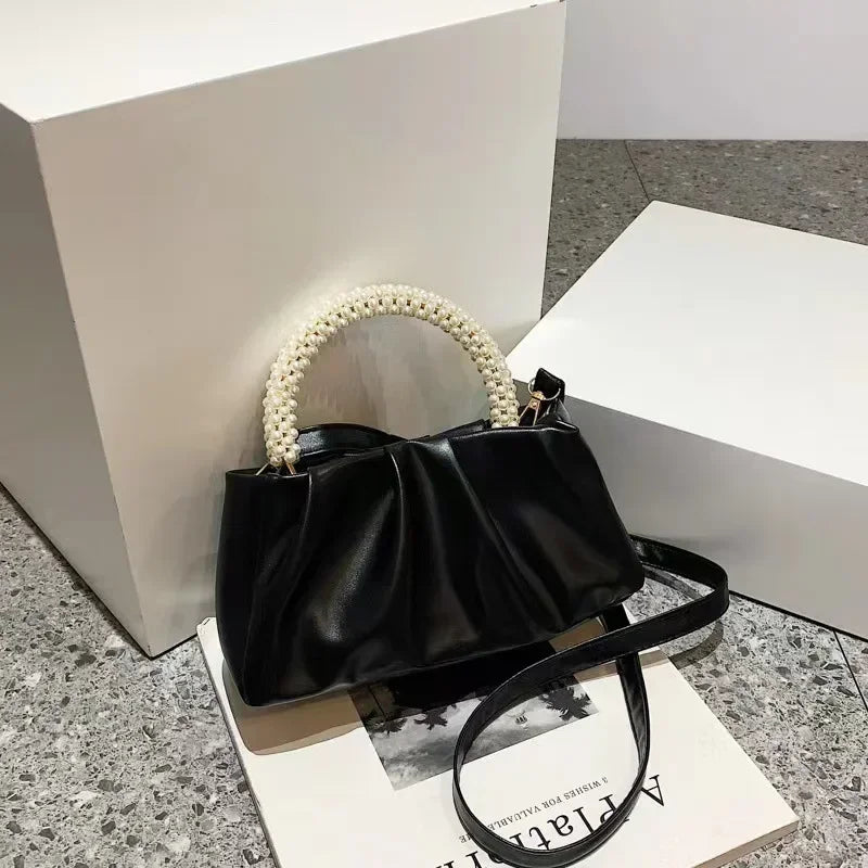 Sacs à main d'embrayage pour femmes avec poignée en perles de mode Sacs à bandoulière carrés de luxe pour femmes Petit sac messager pour femmes