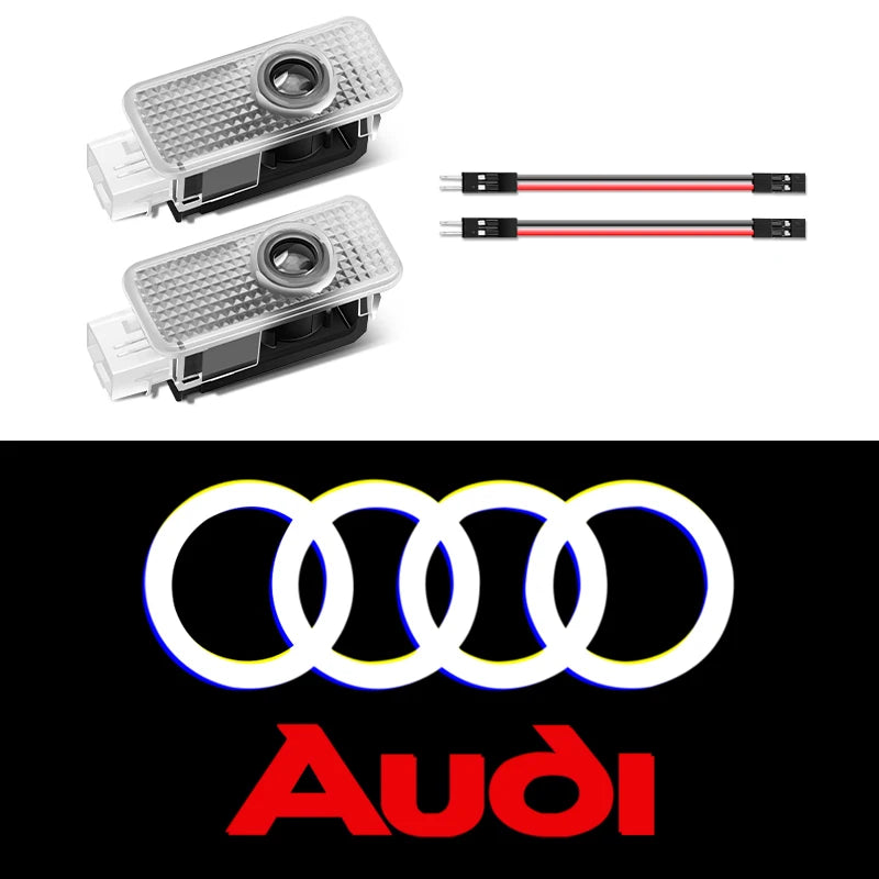 Lampes de projecteur LED de bienvenue pour portière de voiture Décoration pour Audi Sline A3 A1 A4 A6 B8 A5 B7 C7 A7 A8 B9 B6 C6 Q2 Q3 Q5 Q7 Q8 TT R