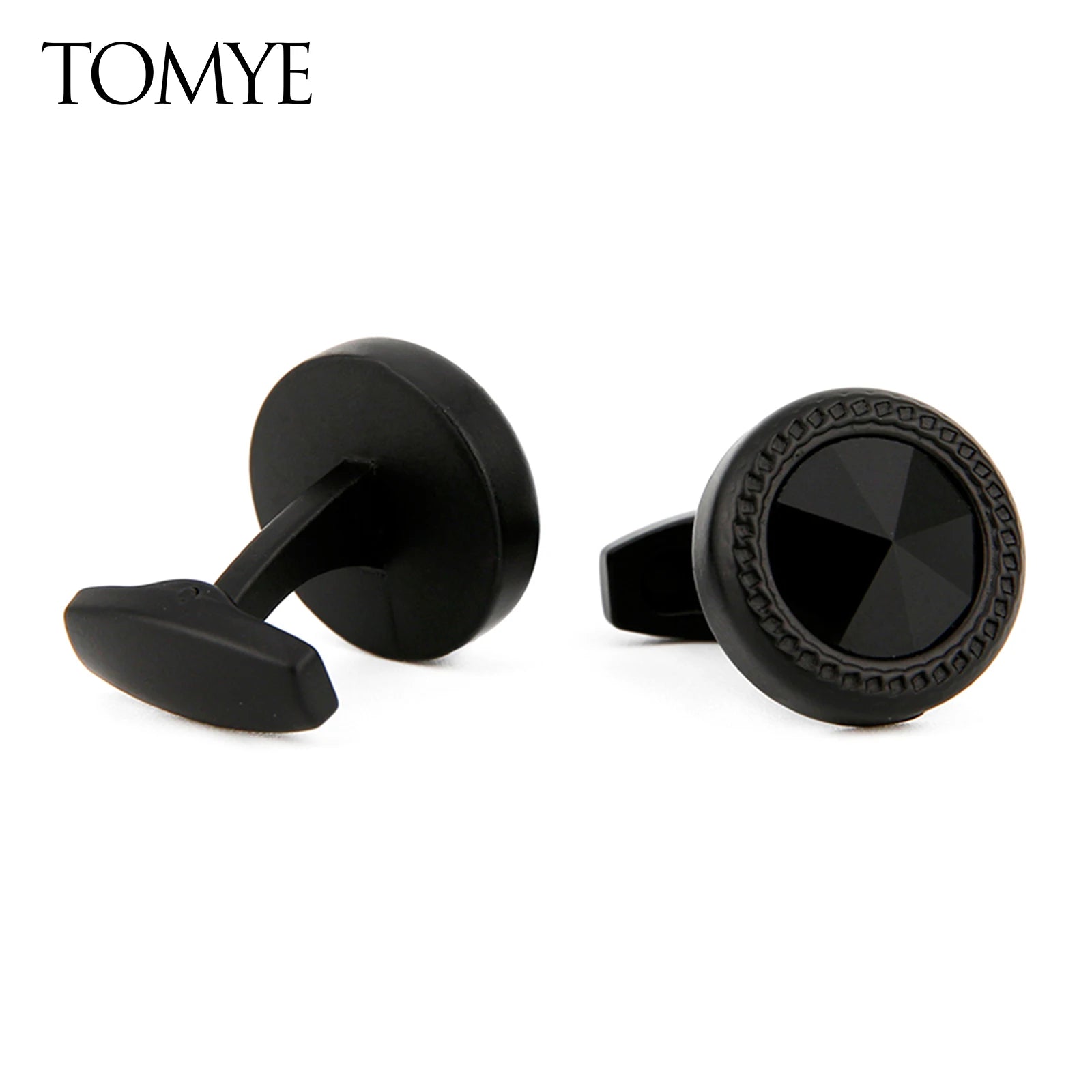 Boutons de manchette homme 2022 TOMYE XK22S055 décontractés personnalisés mode rond noir formel boutons de manchette chemises habillées cadeaux de mariage