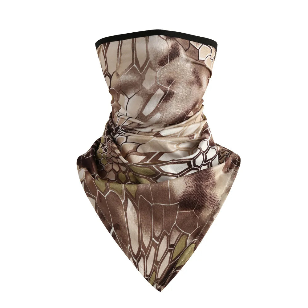 Cache-cou UV rafraîchissant pour l'été, masque de protection solaire avec boucles d'oreilles pour le cyclisme, la randonnée, les sports de plein air, séchage rapide, bandana respirant