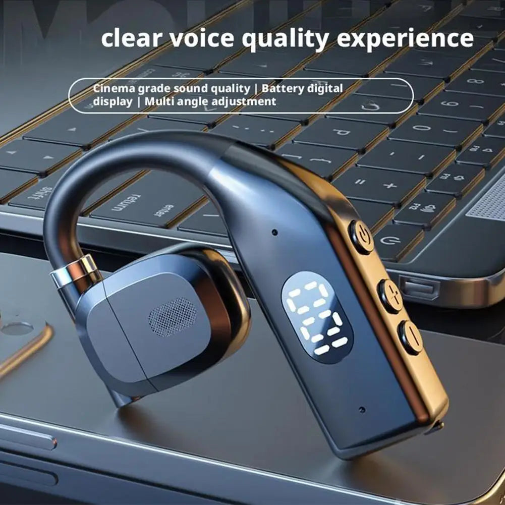 Écouteurs sans fil Bluetooth 5.4 avec crochets d'oreille Casque de jeu sportif Stéréo HiFi Réduction du bruit Écouteurs avec microphone