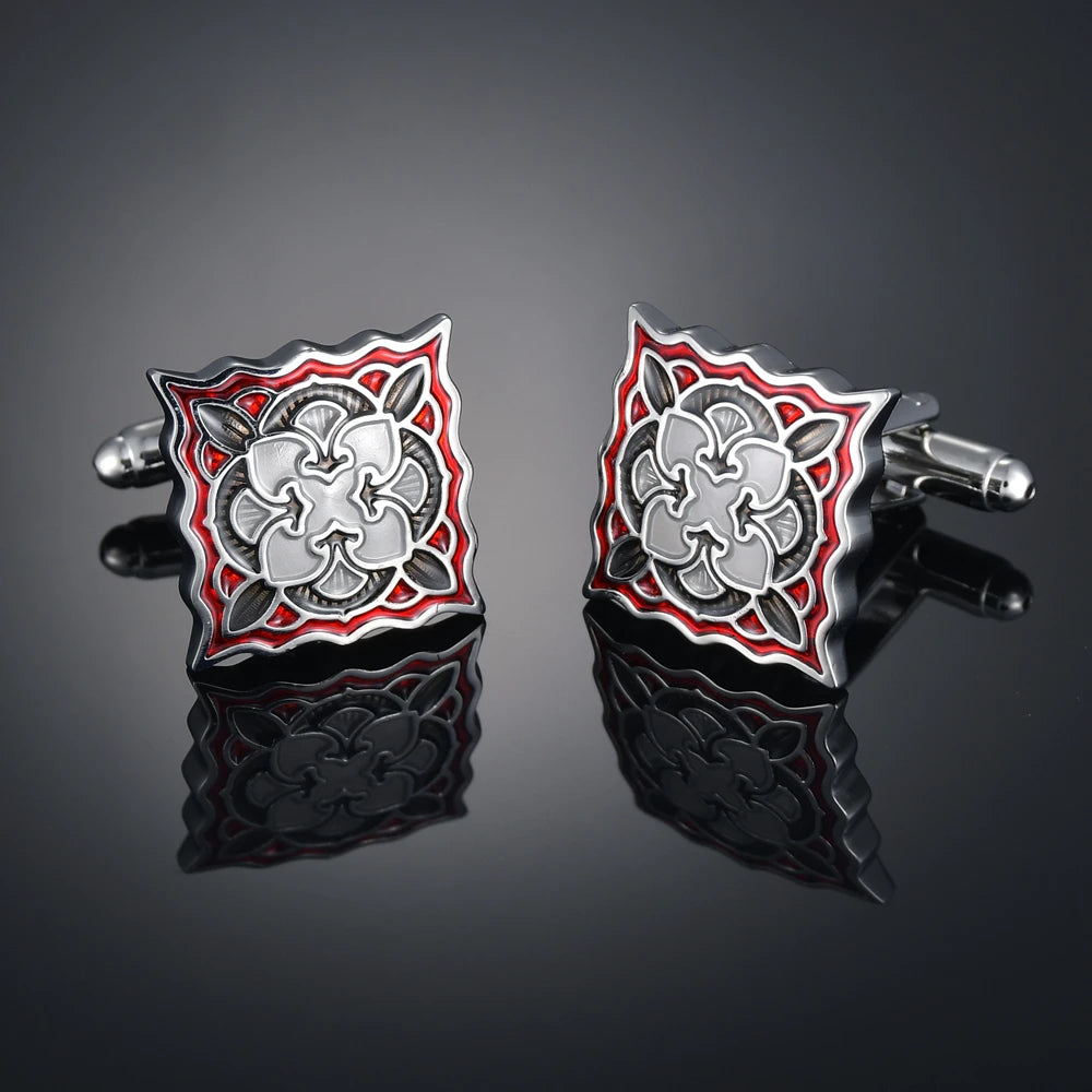 Nouveaux Boutons de Manchette de Luxe pour Hommes Marque de Bijoux Haut de Gamme Gemmes/Carrés/Couronne/Grille Chemises pour Hommes Boutons de Manchette