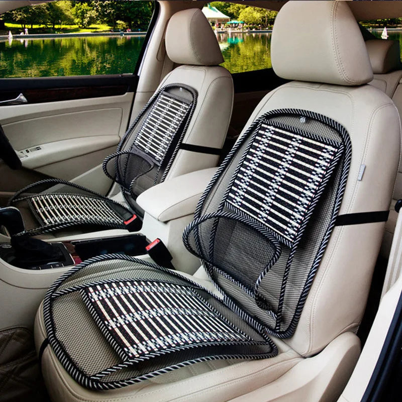 Coussin lombaire respirant en fil d'acier monobloc pour voiture d'été, coussin de massage en fil de bambou pour voiture, double usage maison et voiture
