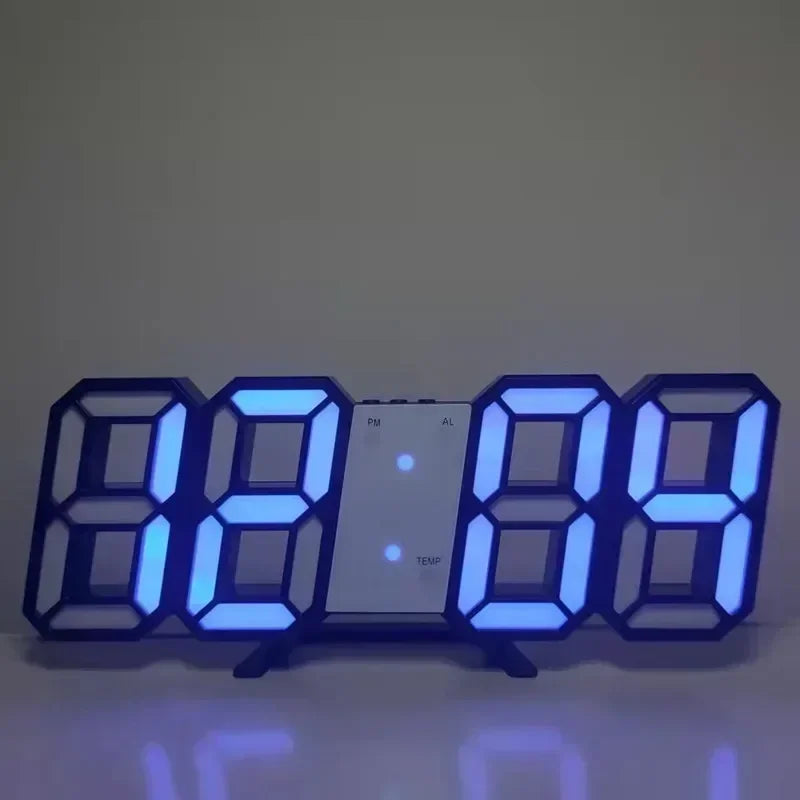 Acheter des produits Horloge 3D LED numérique Réveil Horloge murale Heure/date/température pour la maison/la cuisine/le bureau Horloges Décor Jardin