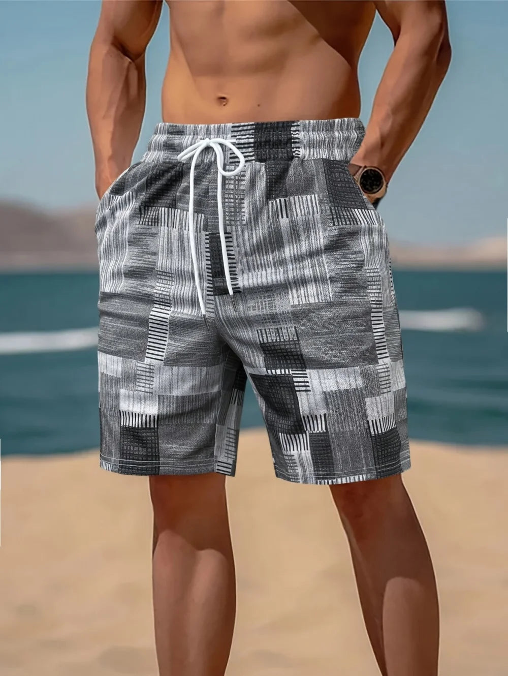 Short décontracté Vintage homme imprimé 3D, à carreaux colorés, de sport, grande taille, pour la natation, la gym, vêtements d'été pour homme