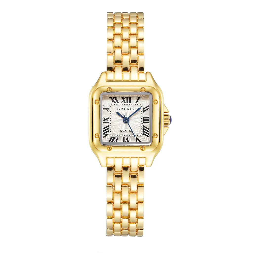 Montre Femme Luxe Léger Marque Affaires Or Acier Inoxydable Montres Quartz Mode Dames Horloge Bracelet Montre-bracelet Féminine