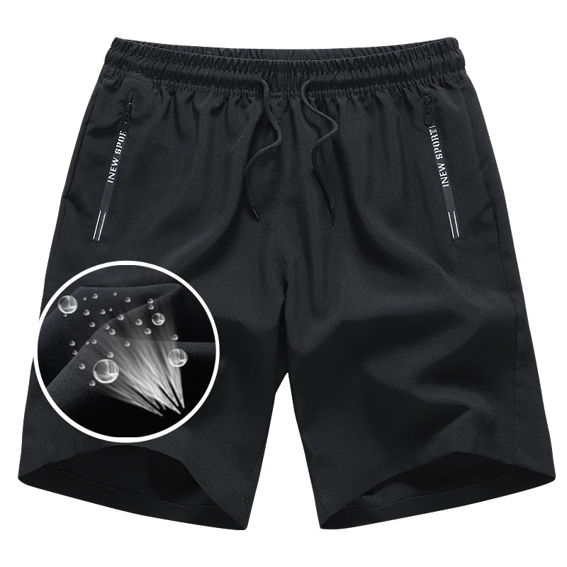 Nouveau short d'été pour homme, short de sport de gym, course, fitness, entraînement, homme, respirant, séchage rapide, cordon de serrage, short pour homme, noir