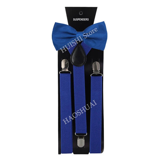 Ensemble Bretelles et Nœud Papillon en Promotion pour Hommes Femmes Garçons Fête Mariage – Bretelles Y-Back Chemise Nœud Papillon Papillon Accessoires de Costume Cadeau